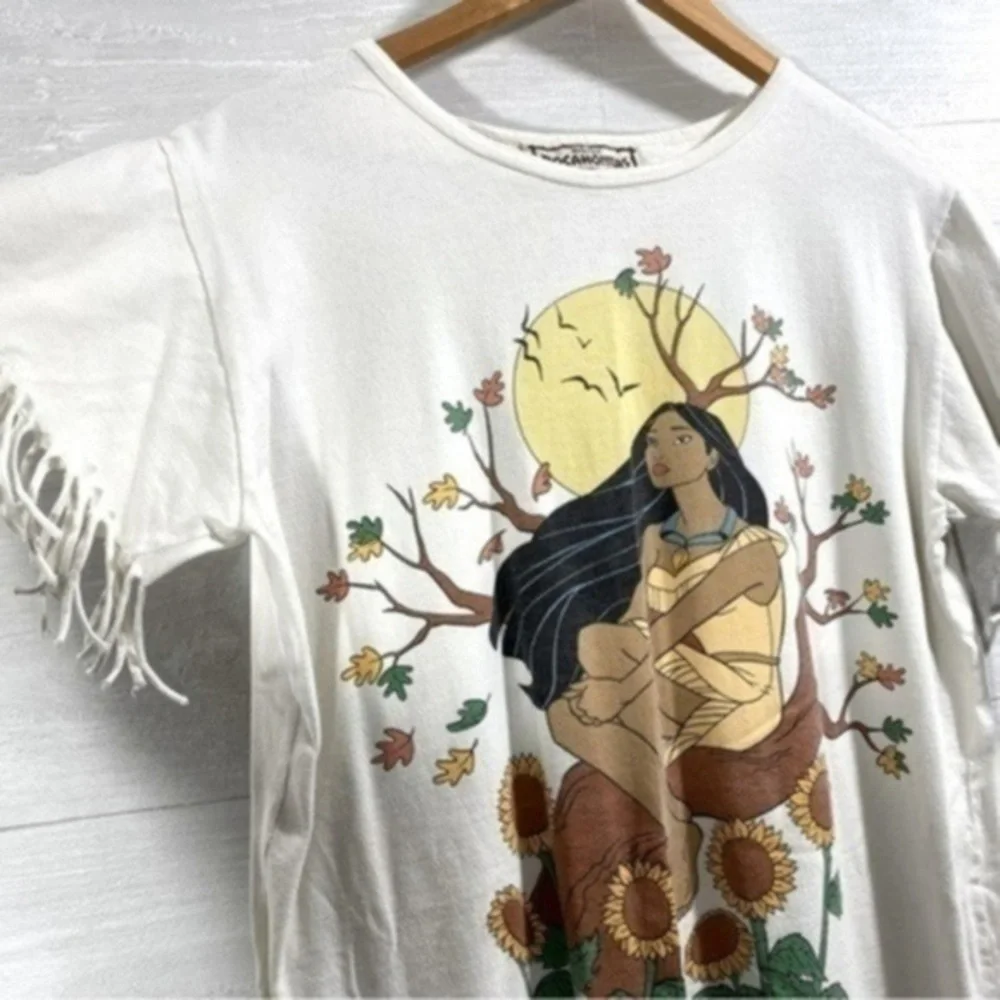 Disney Vintage 90s Parks Pocahontas Fringe Tshirt Dress size M - Picture 3 of 10